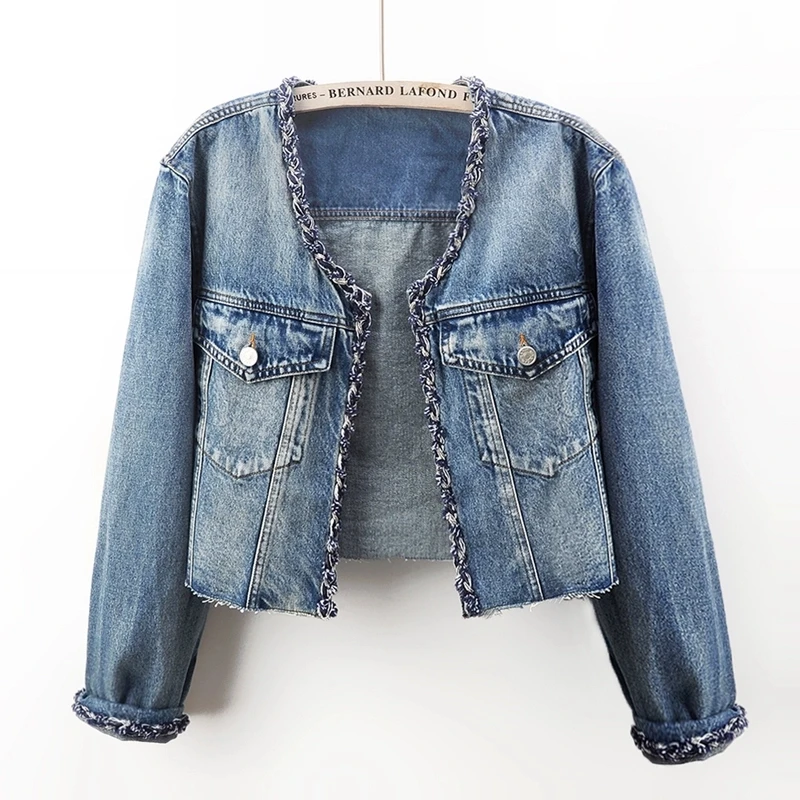 Spring Autumn Vintage Blue V Neck Big Pocket Denim Jacket Women Cowboy Outwear Chaquetas Mujer Loose Short Jeans Jacket Female
Spring Autumn Vintage Blue V Neck Big Pocket Denim Jacket Women Cowboy Outwear Chaquetas Mujer Loose Short Jeans Jacket Female