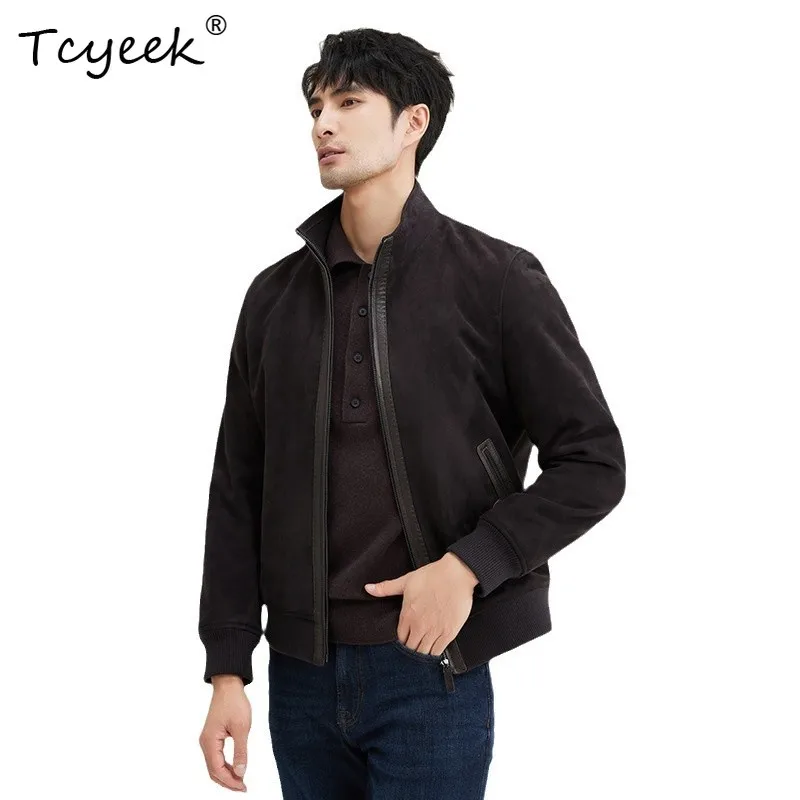 Tcyeek Sheepskin Autumn Winter High End Standing Collar Suede Men's Genuine Leather Jacket Jaqueta De Couro Masculina 가죽자켓
Tcyeek Sheepskin Autumn Winter High End Standing Collar Suede Men's Genuine Leather Jacket Jaqueta De Couro Masculina 가죽자켓