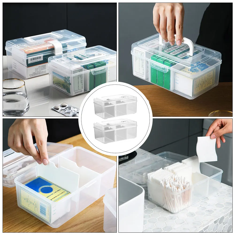 2Pcs Portable Medicine Container Multi-Purpose Compartmented Box Easy-Carrying Medical Chest for Travel Outdoor Sports Home Use
2Pcs Portable Medicine Container Multi-Purpose Compartmented Box Easy-Carrying Medical Chest for Travel Outdoor Sports Home Use