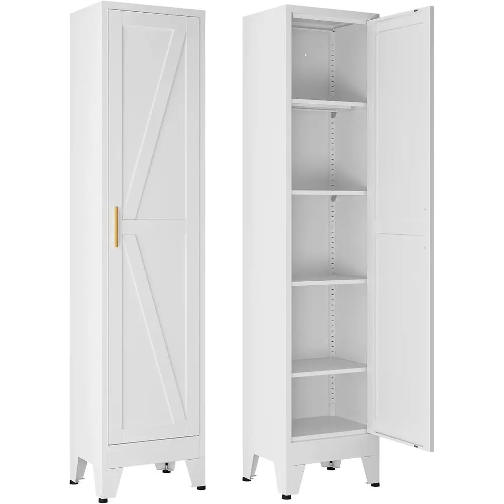 67" Tall Storage Cabinet with Reversible Doand Adjustable Shelves,Metal Slim reestanding Cabior Bathroom Kitchen Garage Small Sp
67" Tall Storage Cabinet with Reversible Doand Adjustable Shelves,Metal Slim reestanding Cabior Bathroom Kitchen Garage Small Sp