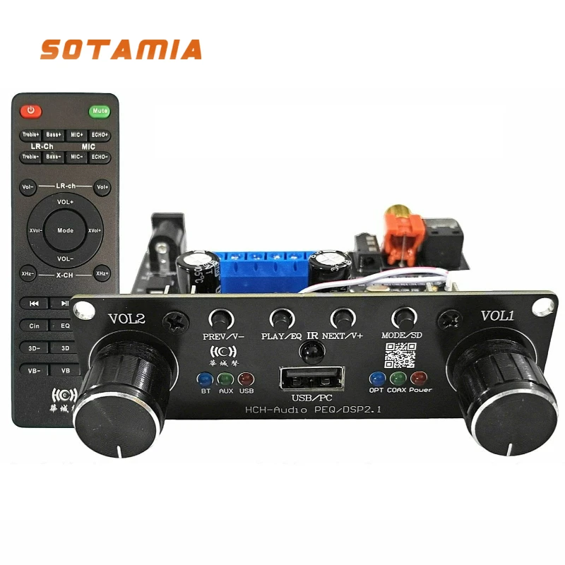 SOTAMIA 2026 Новая модель Bluetooth 5.4 DSP усилитель мощности 2X30+60W для сабвуфера, 2.1-канальный, с поддержкой AUX, оптического, коаксиального и USB-декодирования
SOTAMIA 2026 Новая модель Bluetooth 5.4 DSP усилитель мощности 2X30+60W для сабвуфера, 2.1-канальный, с поддержкой AUX, оптического, коаксиального и USB-декодирования