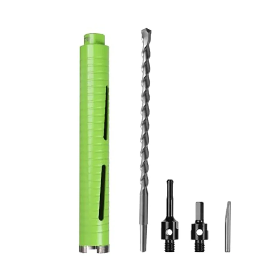 1 1/2 Inch Dry Core Drill Bit Pilot Bit and 2 Pcs SDS Plus AdapterandHex Adapter 5/8"-11 Threaded Diamond Core Bit for Concrete
1 1/2 Inch Dry Core Drill Bit Pilot Bit and 2 Pcs SDS Plus AdapterandHex Adapter 5/8"-11 Threaded Diamond Core Bit for Concrete