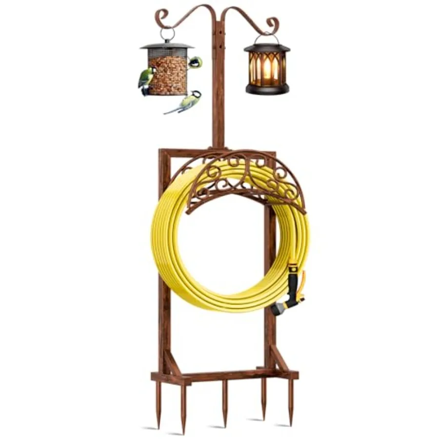 Garden Hose Holder - Upgraded Water Hose Holders for Outside with 5 Spikes and 2 Shepherds Hooks, Freestanding Hose Stand Hose
Garden Hose Holder - Upgraded Water Hose Holders for Outside with 5 Spikes and 2 Shepherds Hooks, Freestanding Hose Stand Hose