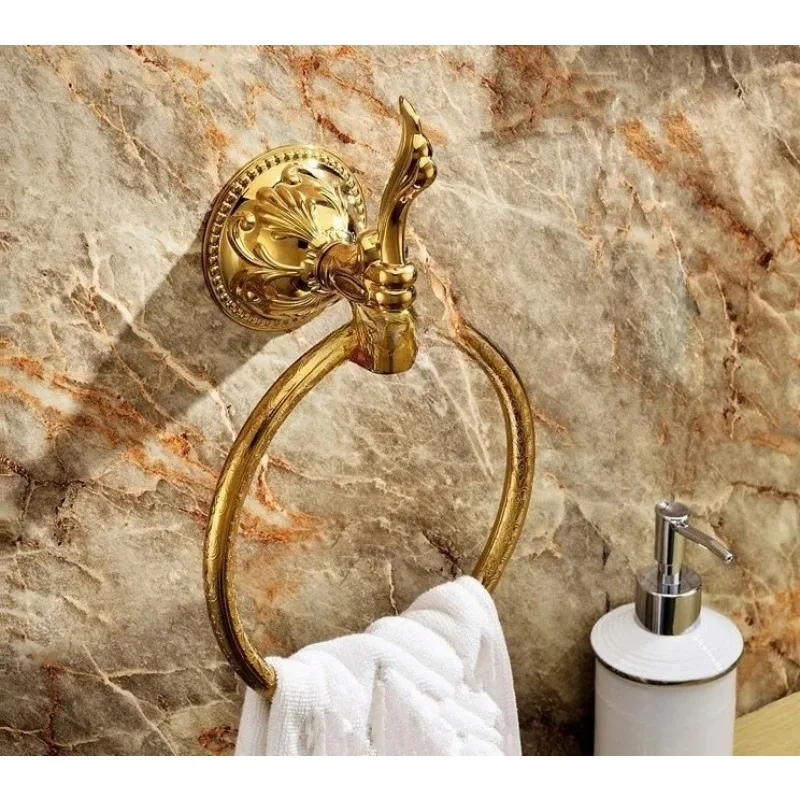Wall Mount Towel Ring/Towel Holder,towel Rack Solid Brass Construction,Golden Finish
Wall Mount Towel Ring/Towel Holder,towel Rack Solid Brass Construction,Golden Finish