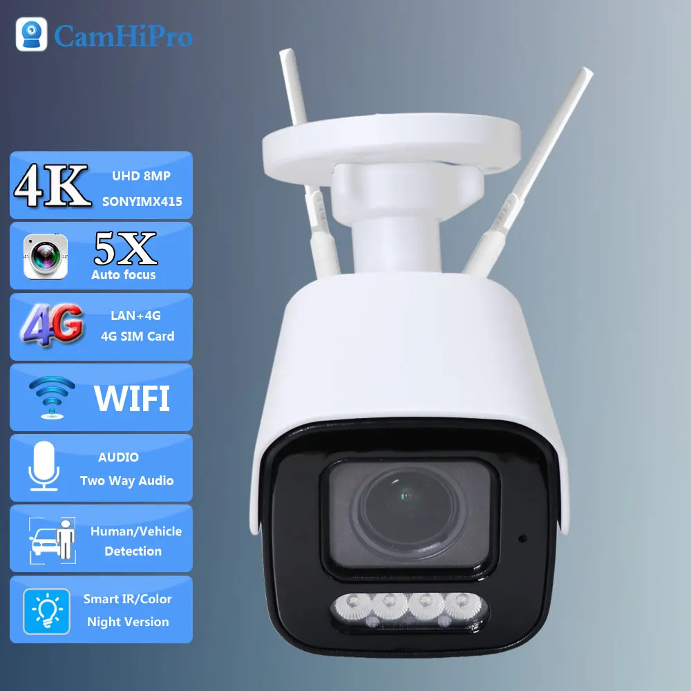 4K 8МП беспроводная/проводная IP-камера видеонаблюдения с Wi-Fi, 2.7-13.5мм, 5-кратный автоматический оптический зум, двусторонняя аудиосвязь, ИК и цветное ночное видение
4K 8МП беспроводная/проводная IP-камера видеонаблюдения с Wi-Fi, 2.7-13.5мм, 5-кратный автоматический оптический зум, двусторонняя аудиосвязь, ИК и цветное ночное видение