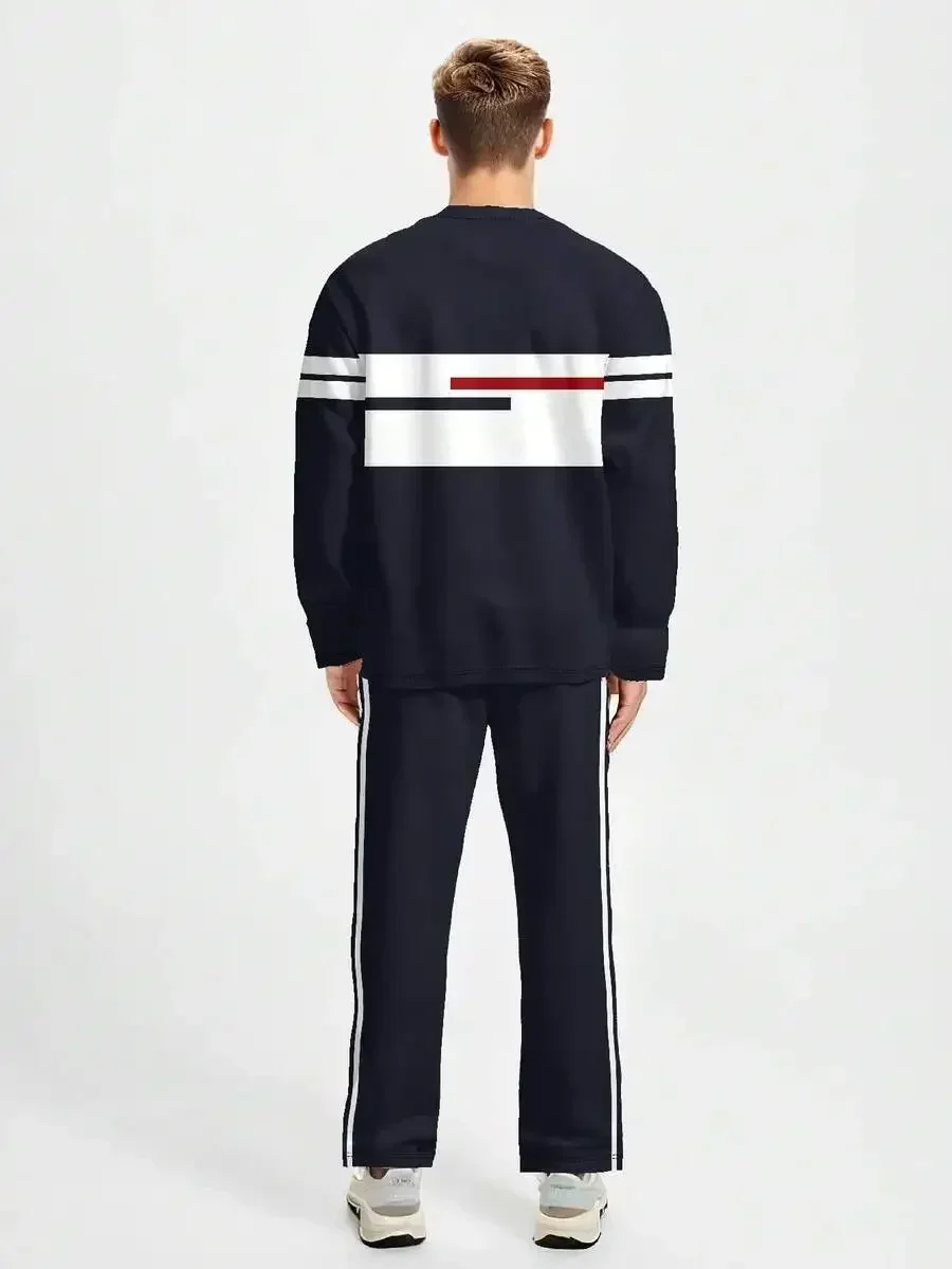 Men 2pcs Sportswear Set Casual Colorblock Sweatshirt And Pants For Outdoor Sports
Men 2pcs Sportswear Set Casual Colorblock Sweatshirt And Pants For Outdoor Sports