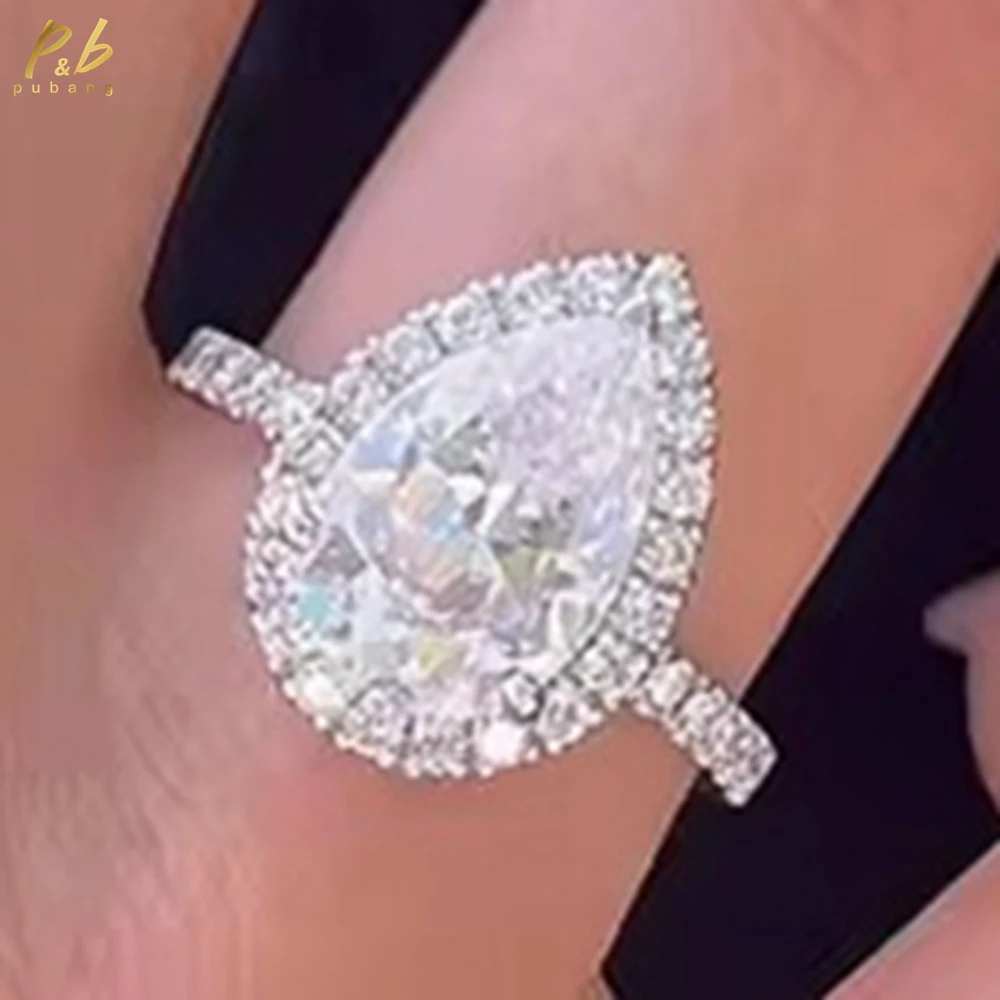 PuBang Sparkling VVS1 3EX D Color Pear Cut 4 CT Moissanite Ring Solid 9-18K Gold for Women Engagement Wedding diamond Ring New
PuBang Sparkling VVS1 3EX D Color Pear Cut 4 CT Moissanite Ring Solid 9-18K Gold for Women Engagement Wedding diamond Ring New