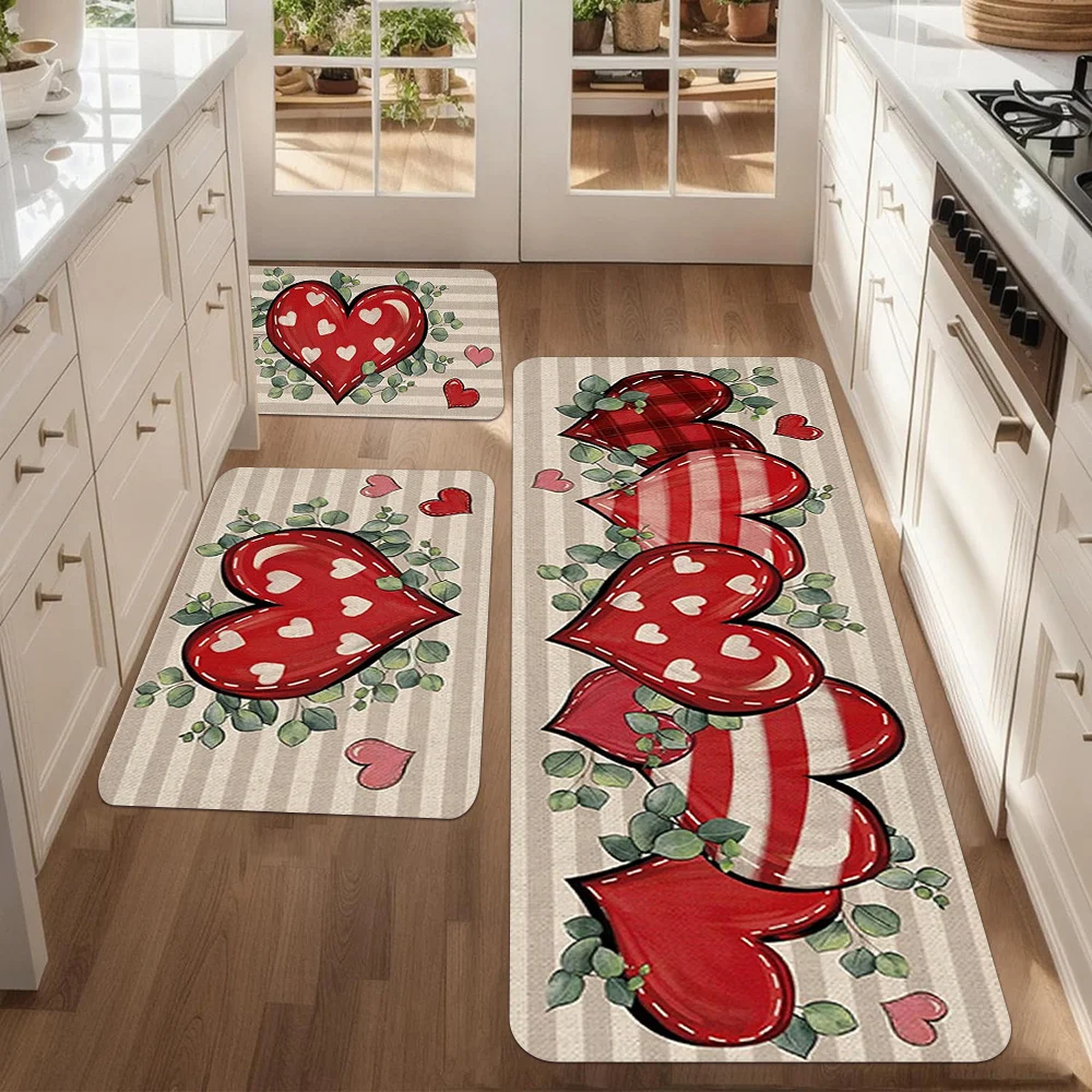 VIKAMA 2/3 шт. кухонный коврик на День святого Валентина с рисунком сердца, нескользящий мягкий коврик для входа, коврик для прихожей, спальни, домашний декор
VIKAMA 2/3 шт. кухонный коврик на День святого Валентина с рисунком сердца, нескользящий мягкий коврик для входа, коврик для прихожей, спальни, домашний декор