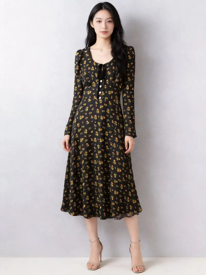 Floral Print Midi Dress | French Waist-Cinching Long Sleeve Dress | UK6-UK16
Floral Print Midi Dress | French Waist-Cinching Long Sleeve Dress | UK6-UK16