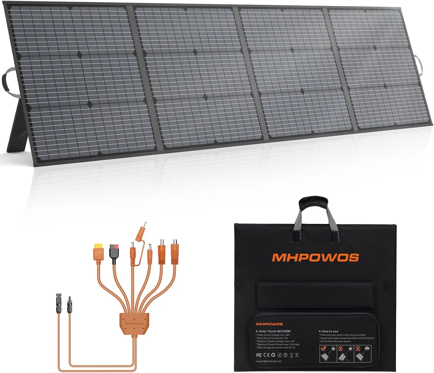 Portable Solar Panel 220W 40V Monocrystalline Foldable Solar Panels Charger Power Backup, IP67 Waterproof Durable for Power
Portable Solar Panel 220W 40V Monocrystalline Foldable Solar Panels Charger Power Backup, IP67 Waterproof Durable for Power