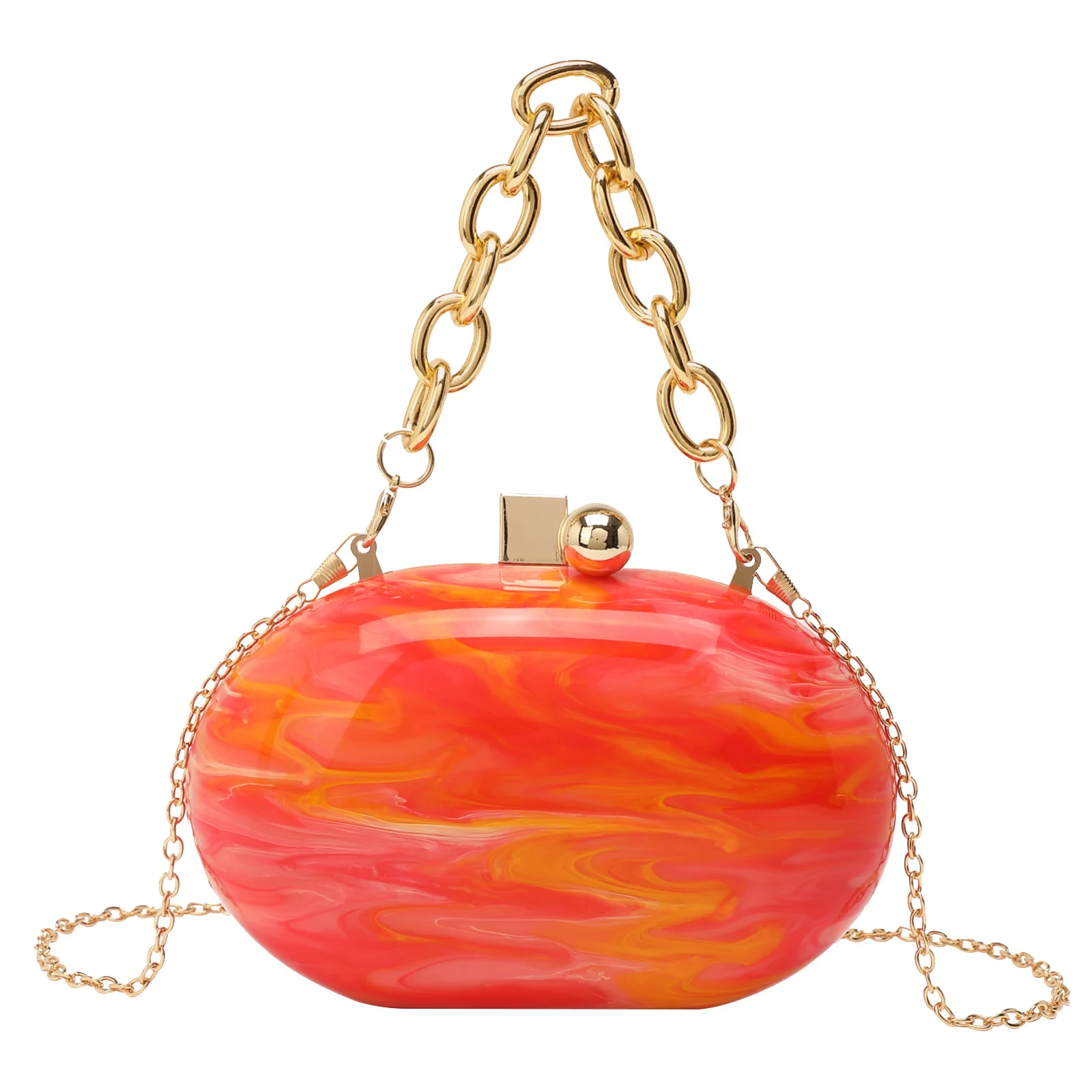 New Fashion European American Style Chain Crossbody Shoulder Handheld and Carry-on Elliptical Acrylic Evening Clutch for Women
New Fashion European American Style Chain Crossbody Shoulder Handheld and Carry-on Elliptical Acrylic Evening Clutch for Women