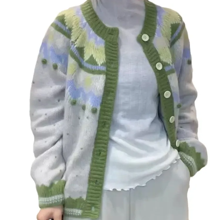 Lazy Style Autumn and Winter Outfit Knitted Cardigan Round Neck Loose Contrasting Splicing Sweater Jacket
Lazy Style Autumn and Winter Outfit Knitted Cardigan Round Neck Loose Contrasting Splicing Sweater Jacket