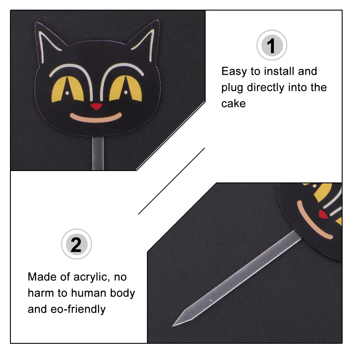 6 Pcs Black Cat Acrylic Cake Picks Halloween Decorations Kids Birthday Toppers Cupcake Supplies Party Food Shape Insert Cake
6 Pcs Black Cat Acrylic Cake Picks Halloween Decorations Kids Birthday Toppers Cupcake Supplies Party Food Shape Insert Cake