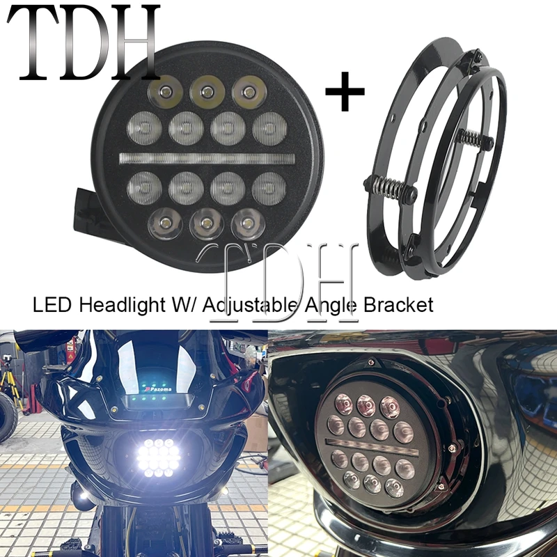 Adjustable Headlight Angle Bracket Motorcycle Head Light Lamp DRL Hi/Lo Beam Headlamp For Harley Softail FXRST FXLRST Low Rider
Adjustable Headlight Angle Bracket Motorcycle Head Light Lamp DRL Hi/Lo Beam Headlamp For Harley Softail FXRST FXLRST Low Rider