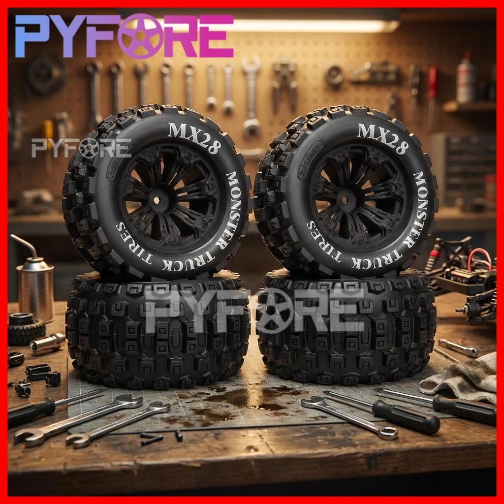 Комплект колес PYFORE 2.8 дюйма для радиоуправляемых траков 1/10: диски, резиновые шины, адаптер ступицы 12 мм. Износостойкие, с высоким сцеплением, для любых типов местности, бездорожья, грязи и песка.
Комплект колес PYFORE 2.8 дюйма для радиоуправляемых траков 1/10: диски, резиновые шины, адаптер ступицы 12 мм. Износостойкие, с высоким сцеплением, для любых типов местности, бездорожья, грязи и песка.