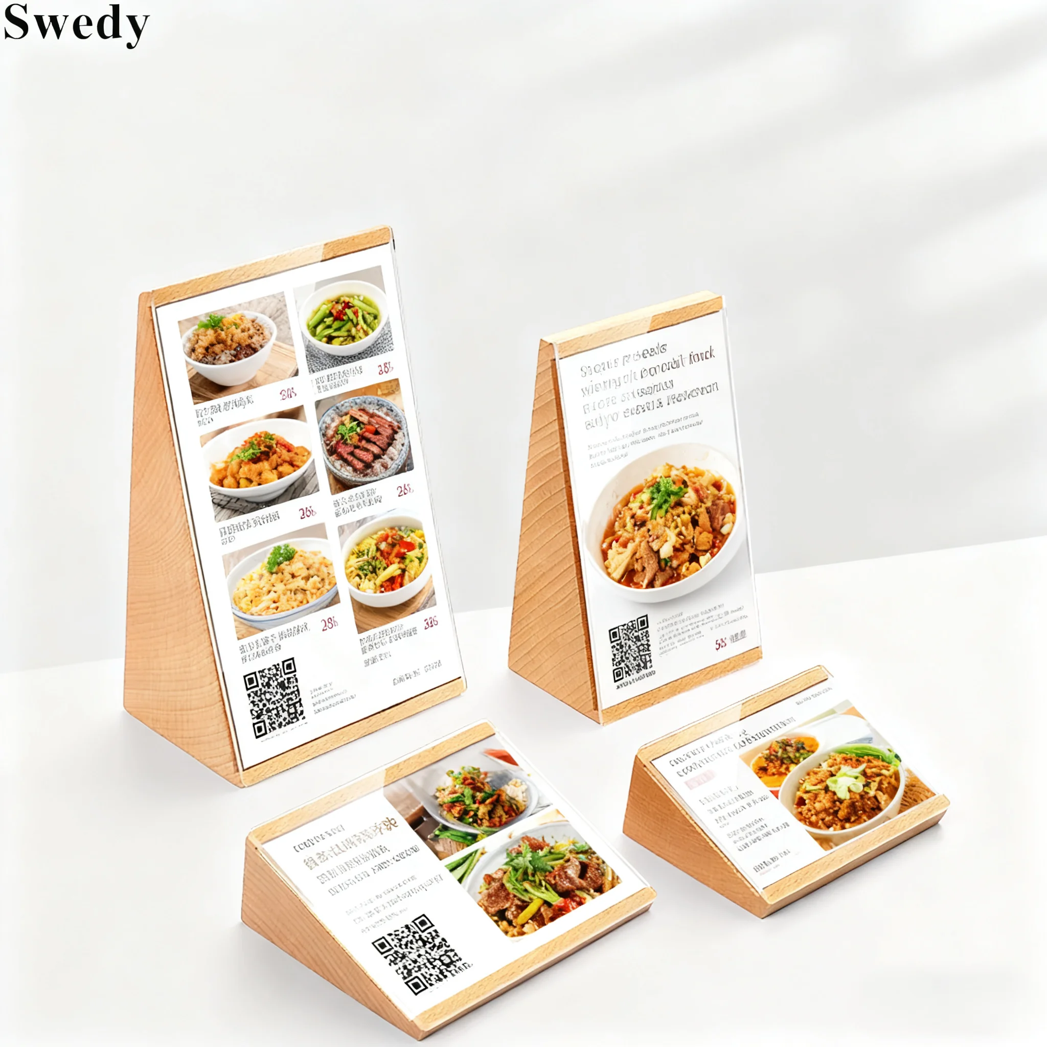120x80mm Table QR Receipt Code Payment Stand Menu Holder Wood Price Label Holder Acrylic Sign Holder Display Stand
120x80mm Table QR Receipt Code Payment Stand Menu Holder Wood Price Label Holder Acrylic Sign Holder Display Stand