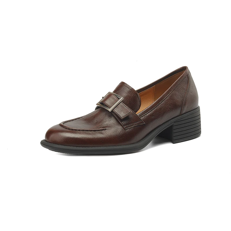 Fashion thick heel round nose middle mouth one-line buckle solid color splicing metal sewing women's single shoes
Fashion thick heel round nose middle mouth one-line buckle solid color splicing metal sewing women's single shoes