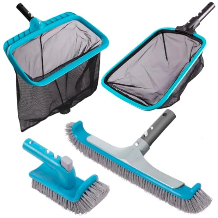 Sepetrel Deluxe Swimming Pool Cleaning Kit Including 2 Brush Heads 2 Pool Skimmer Nets NO Pole
Sepetrel Deluxe Swimming Pool Cleaning Kit Including 2 Brush Heads 2 Pool Skimmer Nets NO Pole