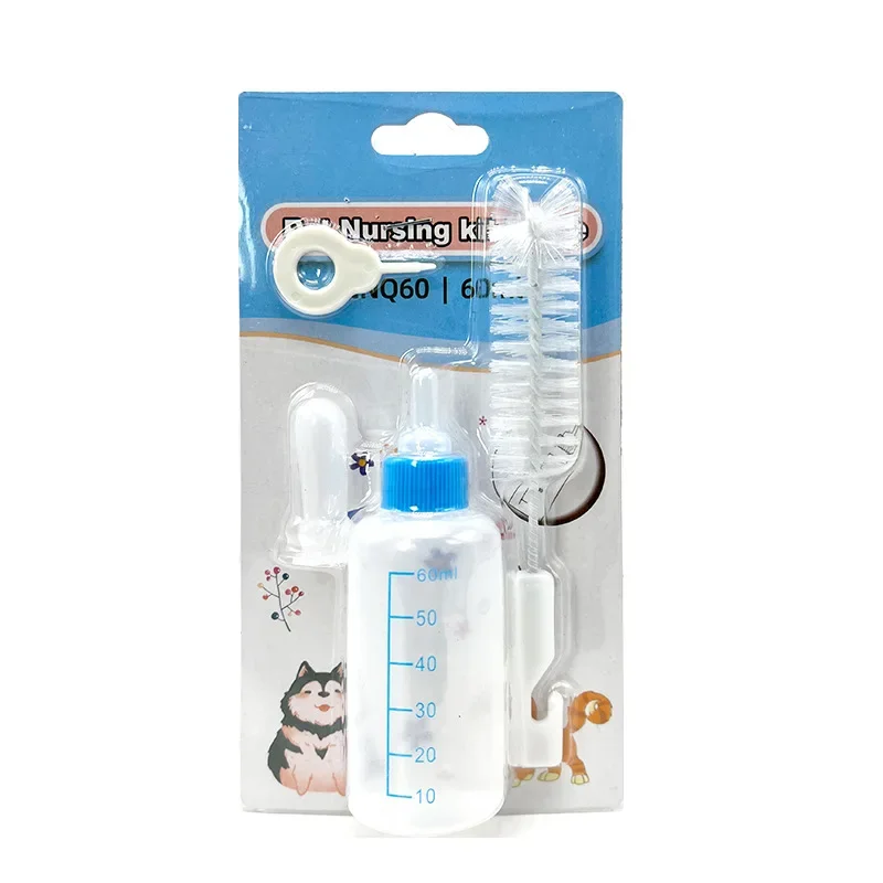 Cat and dog feeding bottle 60ml pet feeding bottle milk powder three-piece set, newborn kitten cat puppy small pacifier set
Cat and dog feeding bottle 60ml pet feeding bottle milk powder three-piece set, newborn kitten cat puppy small pacifier set