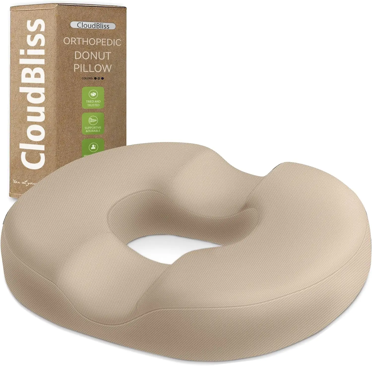 Donut Pillow Seat Cushion for Tailbone Pain Relief, Memory Foam Chair Pad for Home & Office, Khaki
Donut Pillow Seat Cushion for Tailbone Pain Relief, Memory Foam Chair Pad for Home & Office, Khaki