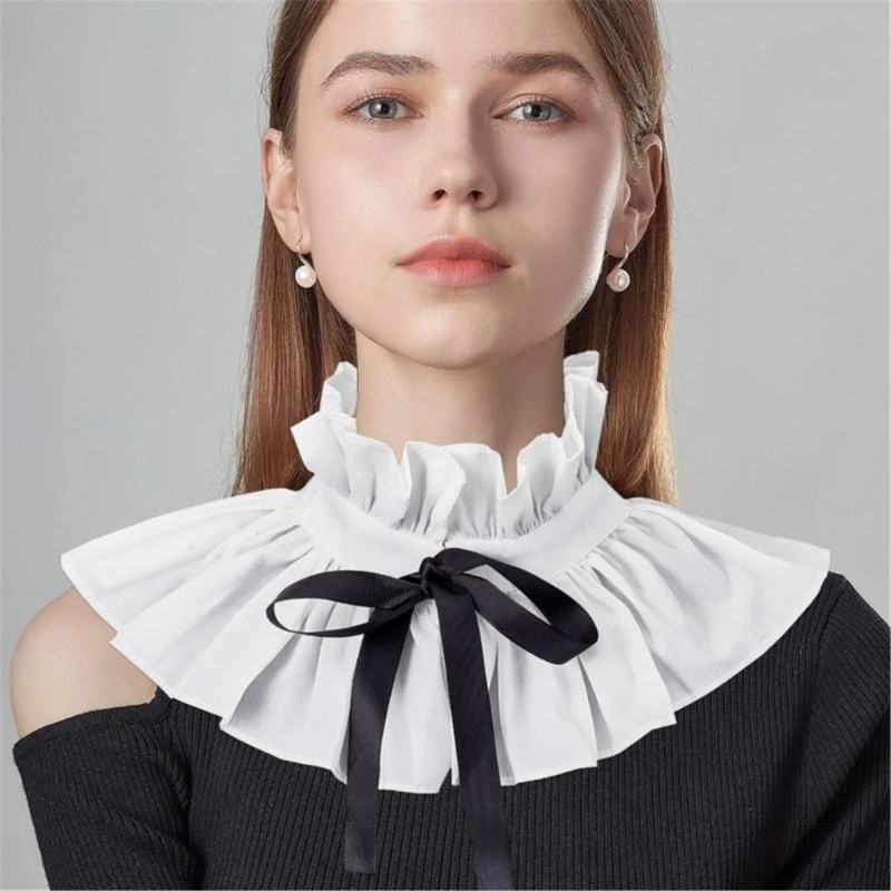 Women's Vintage Ruffle False Collar Ribbon Ties Shawl for Formal and Casual Wear .A5KE
Women's Vintage Ruffle False Collar Ribbon Ties Shawl for Formal and Casual Wear .A5KE