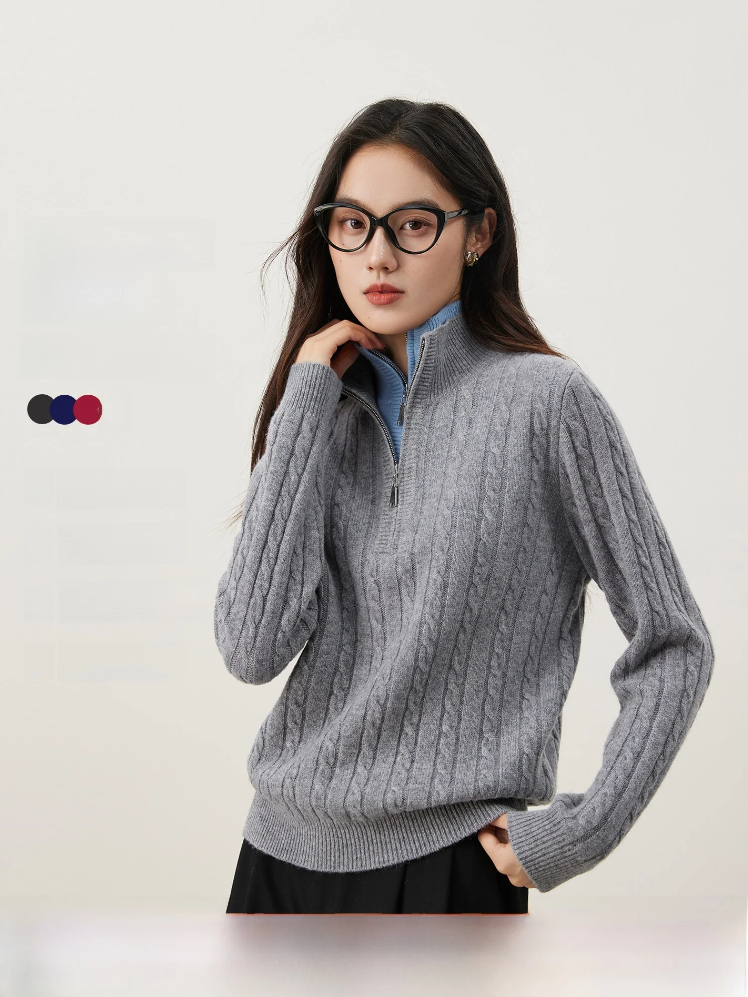 Universal Matching 00 Wool Color Blo Knitted Sweater Women's Double Collar Twist Flower Embroidery Long Sve Autumn Winter
Universal Matching 00 Wool Color Blo Knitted Sweater Women's Double Collar Twist Flower Embroidery Long Sve Autumn Winter