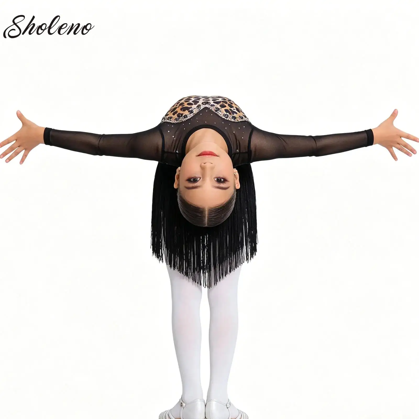 New Latin Dance Performance Competition Performance Dress Leopard Print Tassel Flash Long Sleeve Kids Girls Children Dance Skirt
New Latin Dance Performance Competition Performance Dress Leopard Print Tassel Flash Long Sleeve Kids Girls Children Dance Skirt