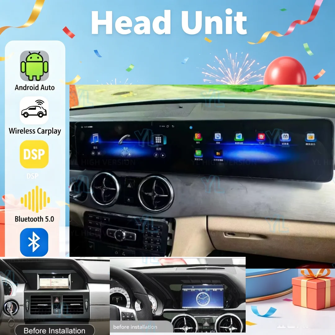 CY Dual Screen For Mercedes Benz GLK Class X204 2008-2015 Car GPS Auto Radio Head Unit Android Carplay Multimedia Player BT 5.0
CY Dual Screen For Mercedes Benz GLK Class X204 2008-2015 Car GPS Auto Radio Head Unit Android Carplay Multimedia Player BT 5.0