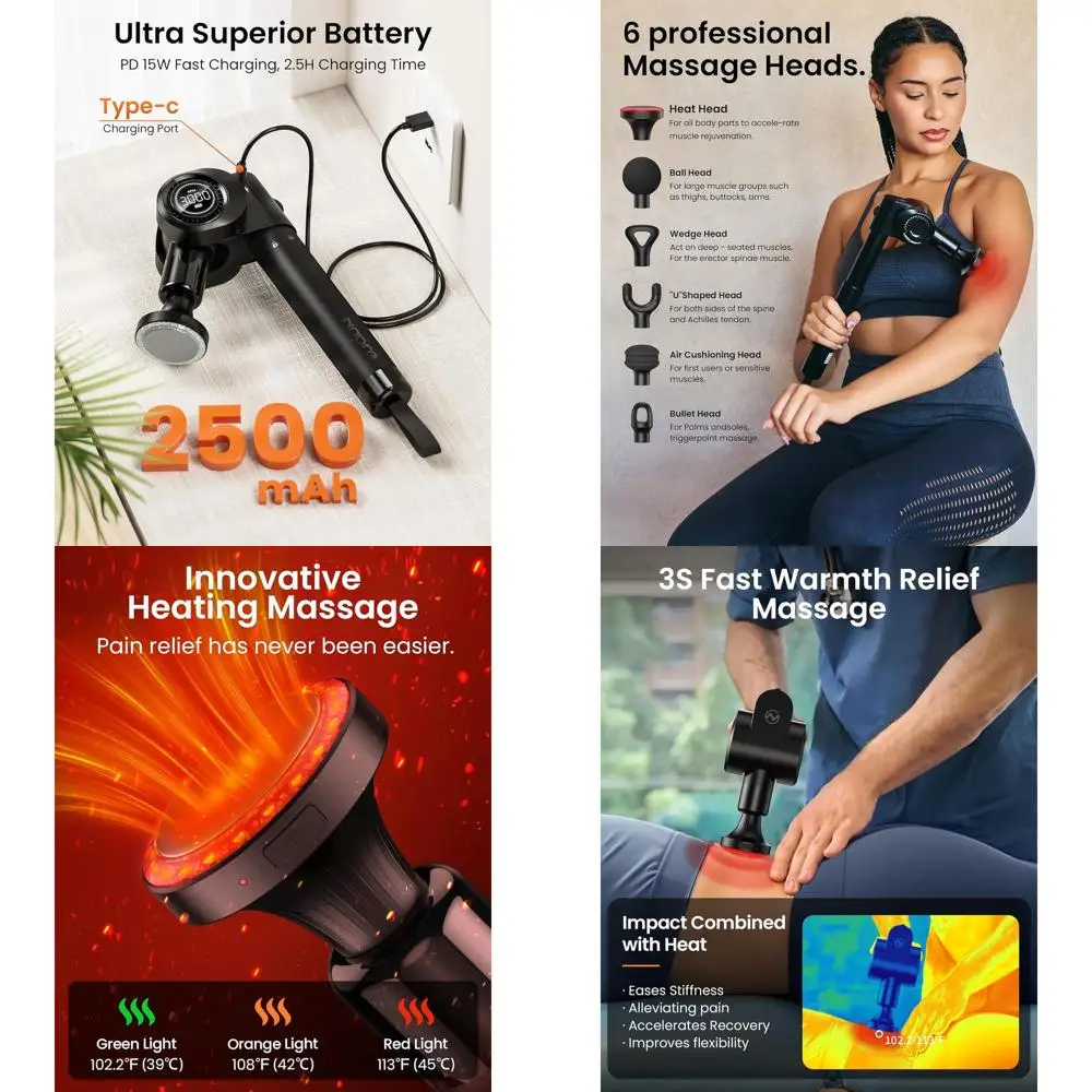 Массажер для глубокого перкуссионного массажа с подогревом и выдвижной ручкой, 32 скорости, 5 углов, идеальный подарок на День святого Валентина
Массажер для глубокого перкуссионного массажа с подогревом и выдвижной ручкой, 32 скорости, 5 углов, идеальный подарок на День святого Валентина