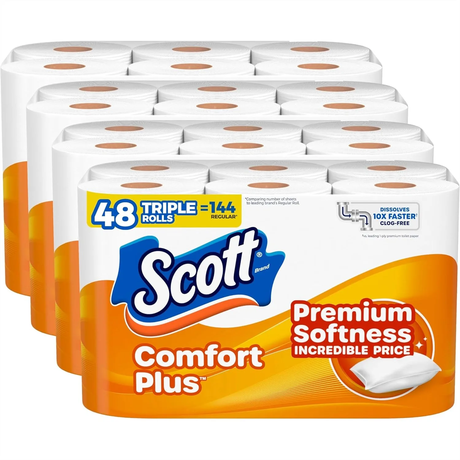 Toilet Paper, 48 Triple Rolls with 231 Sheets per Roll, Septic-Safe and Soft for Everyday Comfort
Toilet Paper, 48 Triple Rolls with 231 Sheets per Roll, Septic-Safe and Soft for Everyday Comfort