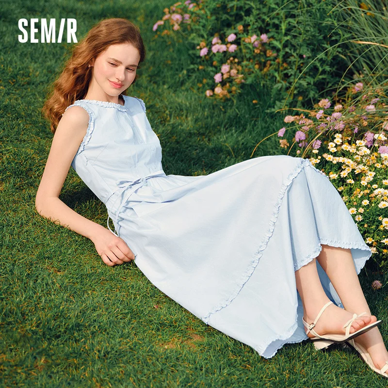 Semir Sleeveless Dress Women Slim Fit Waist Long Dress Gentle Style 2025 New Summer Elegant Ruffled Casual Dress
Semir Sleeveless Dress Women Slim Fit Waist Long Dress Gentle Style 2025 New Summer Elegant Ruffled Casual Dress
