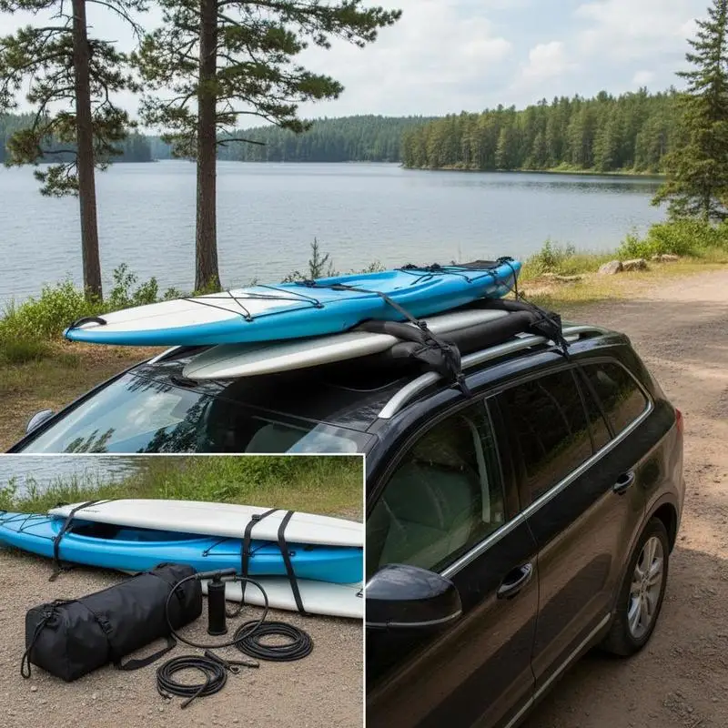 Soft Universal Carrier 28-Inch For Kayak Canoe Surfboard 88lbs Load Capacity Padded Crossbars Foam Support Manual Inflation Accessory
Soft Universal Carrier 28-Inch For Kayak Canoe Surfboard 88lbs Load Capacity Padded Crossbars Foam Support Manual Inflation Accessory