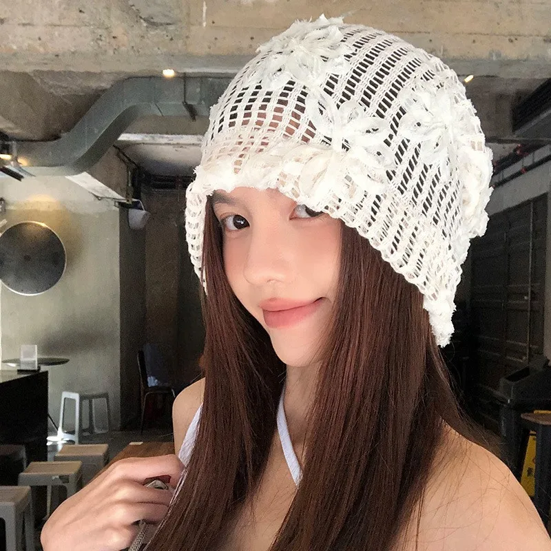 Korean Three-dimensional Flower Decorative Bag Head Hat Women Spring and Summer Fashion Hollow Breathable Thin Skull Beanie Cap
Korean Three-dimensional Flower Decorative Bag Head Hat Women Spring and Summer Fashion Hollow Breathable Thin Skull Beanie Cap