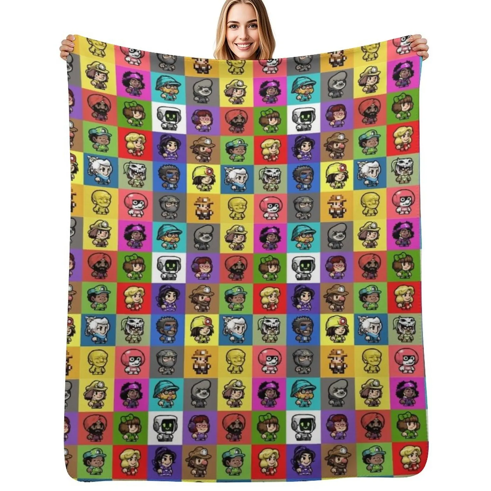 Spelunky 2 Player Characters Pattern Throw Blanket Stain Resistant Cozy Warm Blanket
Spelunky 2 Player Characters Pattern Throw Blanket Stain Resistant Cozy Warm Blanket