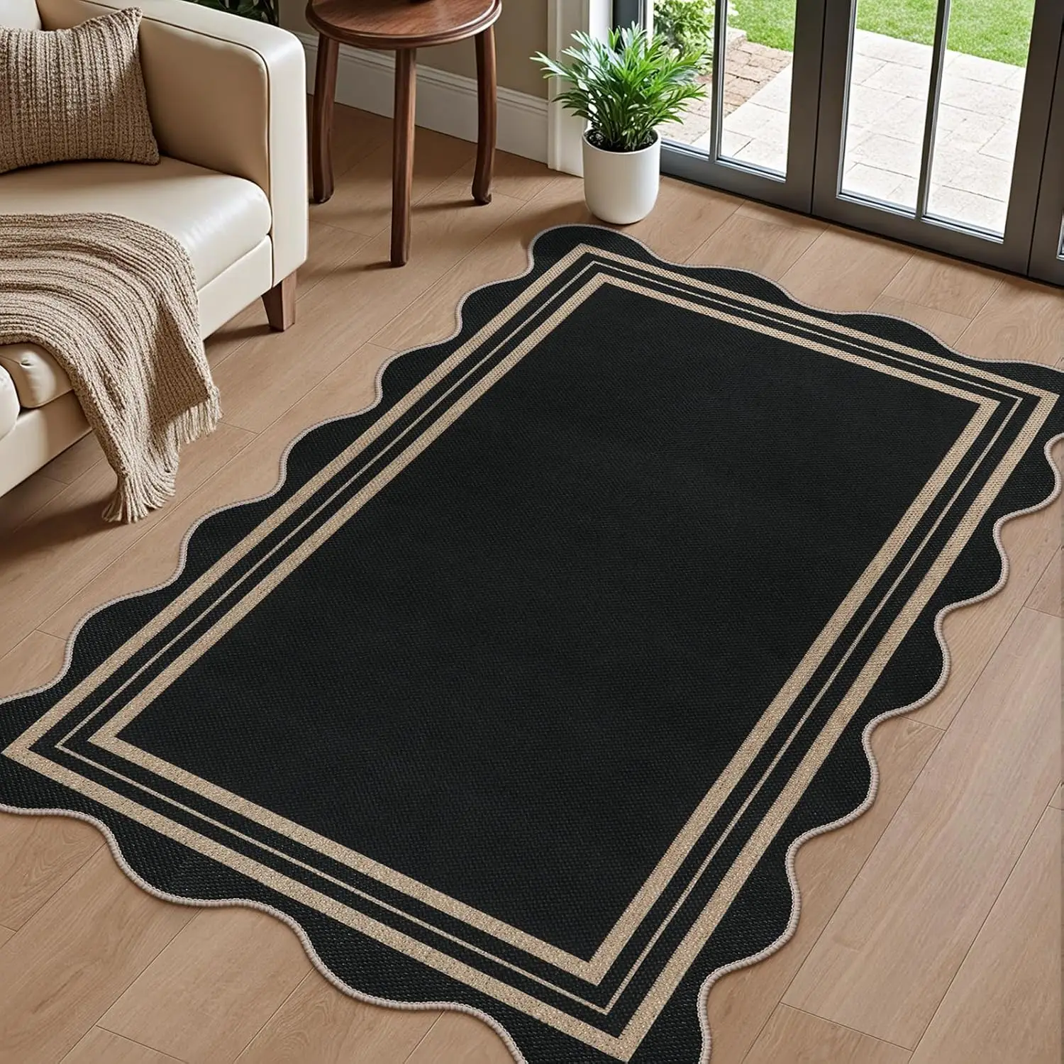 Scalloped Easy Jute 3x5 Outdoor Rug, Washable Rugs for Entryway Black Front Door Mat, Farmhouse Neutral Non Slip Indoor Carpet f
Scalloped Easy Jute 3x5 Outdoor Rug, Washable Rugs for Entryway Black Front Door Mat, Farmhouse Neutral Non Slip Indoor Carpet f