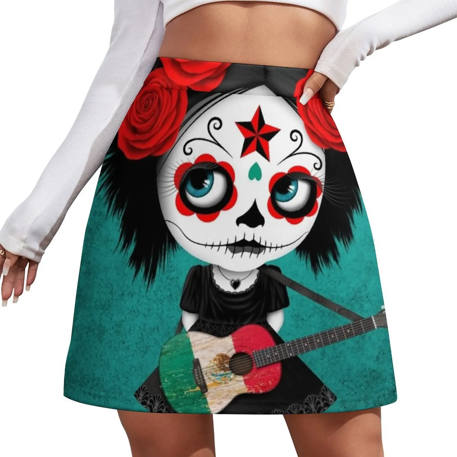 Sugar Skull Girl Playing Mexican Flag Guitar Mini Skirt Women skirts Women's skirt
Sugar Skull Girl Playing Mexican Flag Guitar Mini Skirt Women skirts Women's skirt