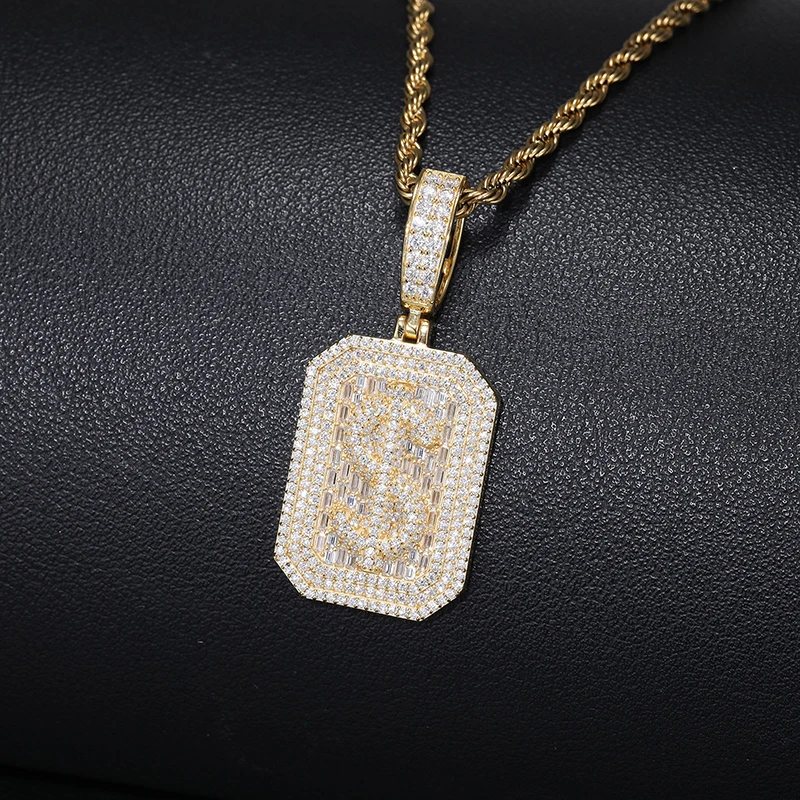 Moissanite S925 Sterling Silver Bling Ice Out Dollars Sign $ Square Pendants Necklace for Men HIP Hop Rapper Jewelry
Moissanite S925 Sterling Silver Bling Ice Out Dollars Sign $ Square Pendants Necklace for Men HIP Hop Rapper Jewelry