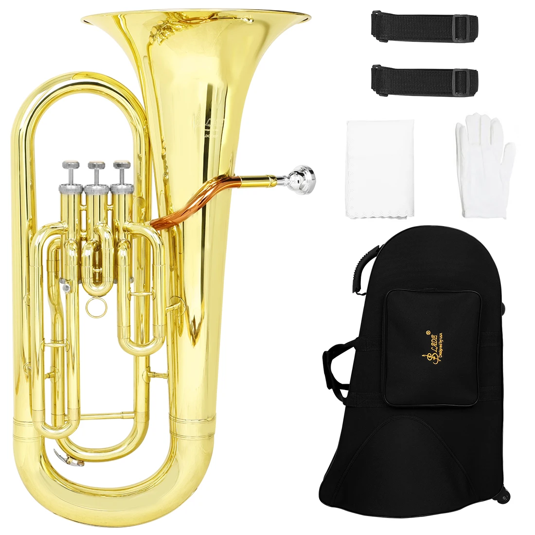SLADE Bb Flat Euphonium Brass Tube Body 3-Key Baritone Horn Bass Musical Instrument Parts & Accessories with Case Back Straps
SLADE Bb Flat Euphonium Brass Tube Body 3-Key Baritone Horn Bass Musical Instrument Parts & Accessories with Case Back Straps