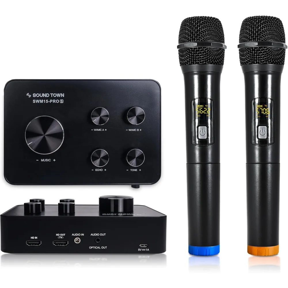 16 Channels Wireless Microphone Karaoke Mixer System,Supports HD ARC,Optical (Toslink), Smart TV, Media ,PC, Bluetooth, Soundbar
16 Channels Wireless Microphone Karaoke Mixer System,Supports HD ARC,Optical (Toslink), Smart TV, Media ,PC, Bluetooth, Soundbar