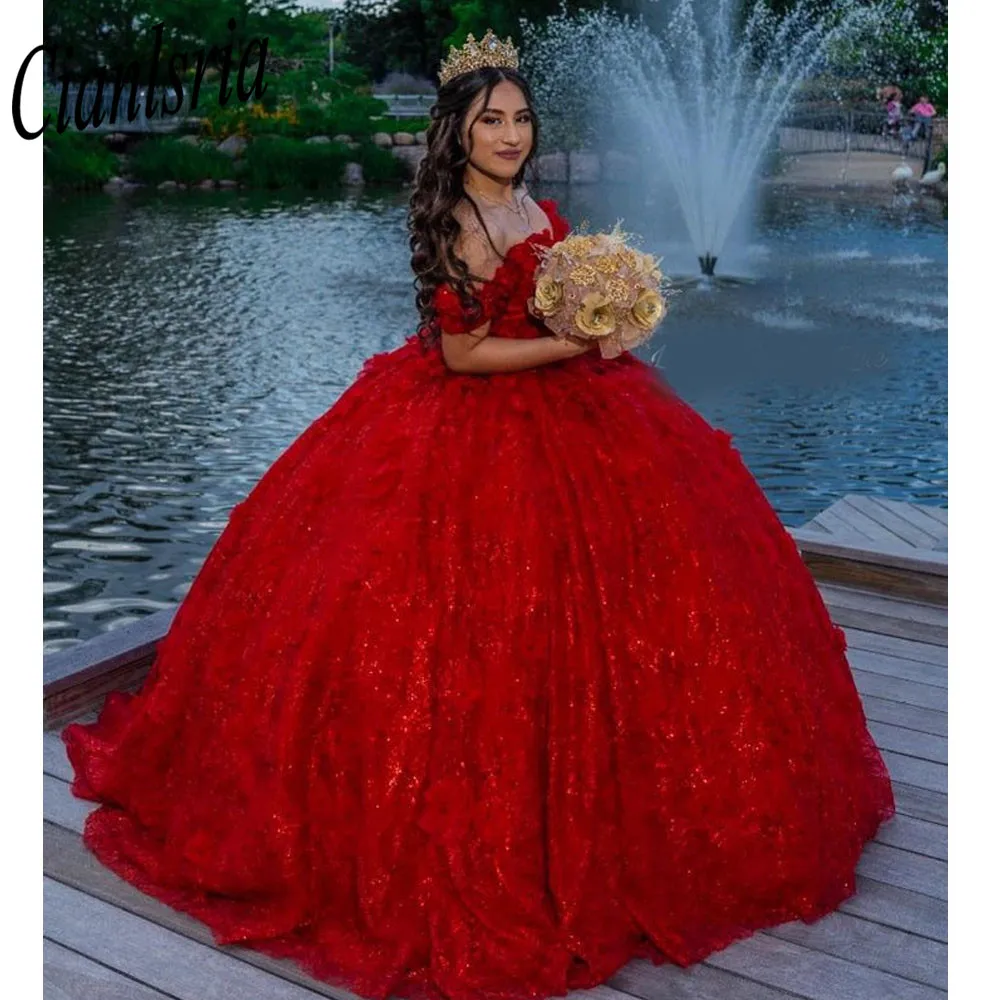 Princess Red Quinceanera Dresses 2022 Off Shoulder Sparkly Sequins Appliques Party Sweet 16 Gowns Lace-Up Custom
Princess Red Quinceanera Dresses 2022 Off Shoulder Sparkly Sequins Appliques Party Sweet 16 Gowns Lace-Up Custom