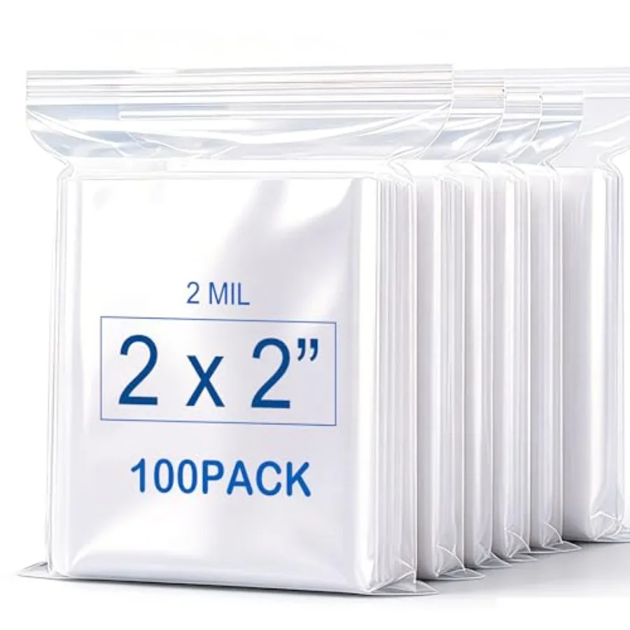 2''X 2'' Pack of 100 2 Mil Thick Clear Reclosable Small Zip Plastic Poly Bags With Resealable Lock Seal Zipper for Photo, Jewel
2''X 2'' Pack of 100 2 Mil Thick Clear Reclosable Small Zip Plastic Poly Bags With Resealable Lock Seal Zipper for Photo, Jewel