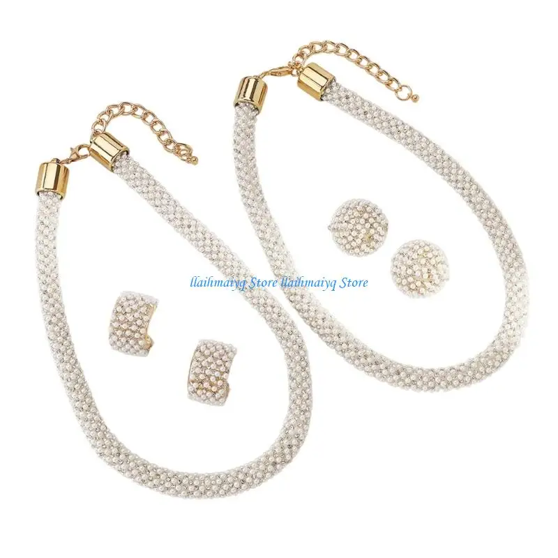 573B Elegant Pearls Necklace Earrings Set For Banquets Parties Comfort Wear Fashion Banquet Wedding Bridal Jewellery Gift
573B Elegant Pearls Necklace Earrings Set For Banquets Parties Comfort Wear Fashion Banquet Wedding Bridal Jewellery Gift