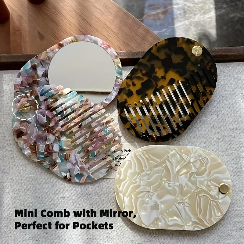 Portable Folding Travel Mirror Comb Pink Blue Golden Anti Static Plastic Teeth Women Hair Care Makeup Tool Gift Beauty Accessory
Portable Folding Travel Mirror Comb Pink Blue Golden Anti Static Plastic Teeth Women Hair Care Makeup Tool Gift Beauty Accessory