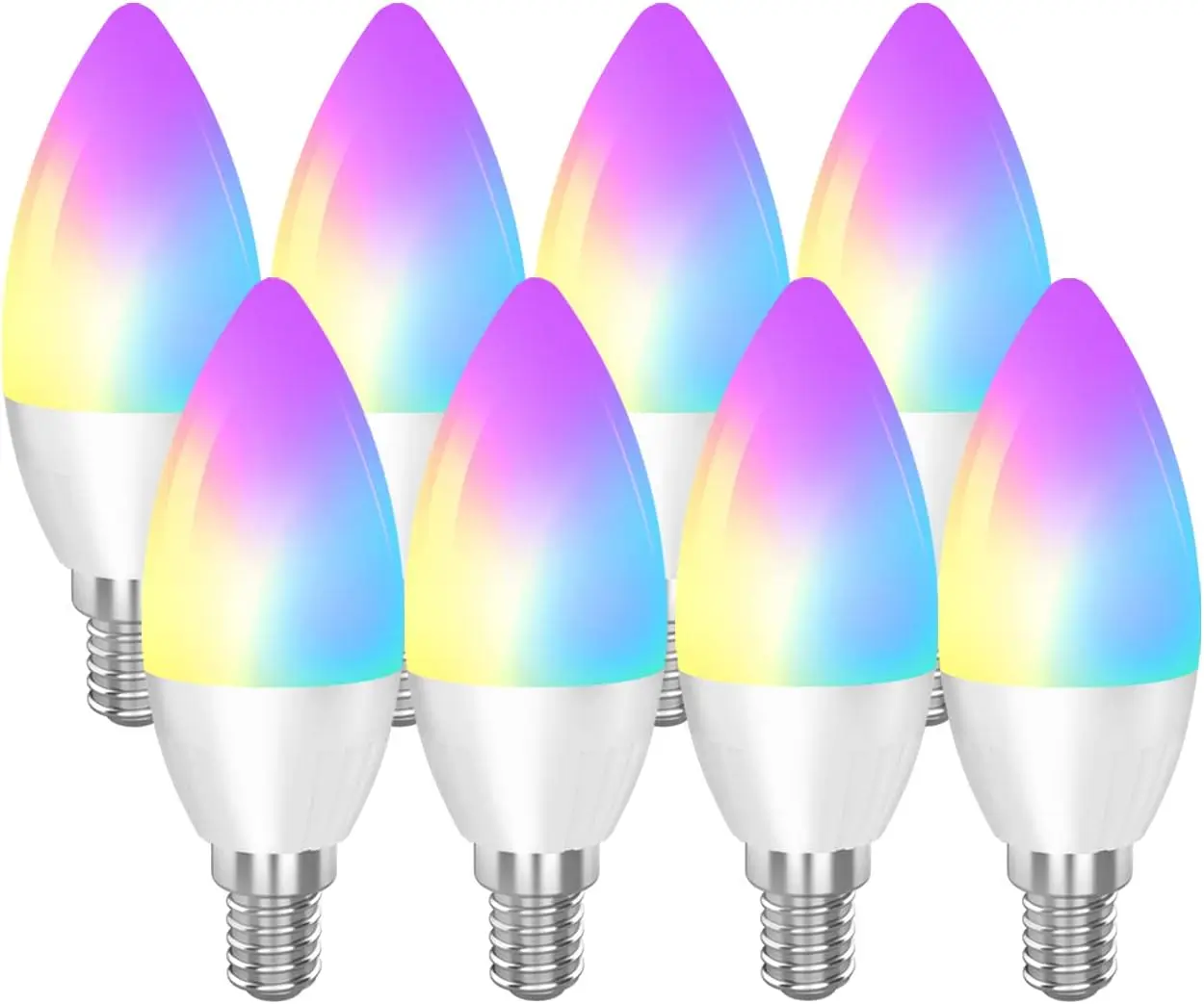 Smart E12 LED Bulbs, Alexa/Google Compatible, Dimmable RGB Color Changing & Tunable White, 2.4Ghz Only (8 Pack)
Smart E12 LED Bulbs, Alexa/Google Compatible, Dimmable RGB Color Changing & Tunable White, 2.4Ghz Only (8 Pack)