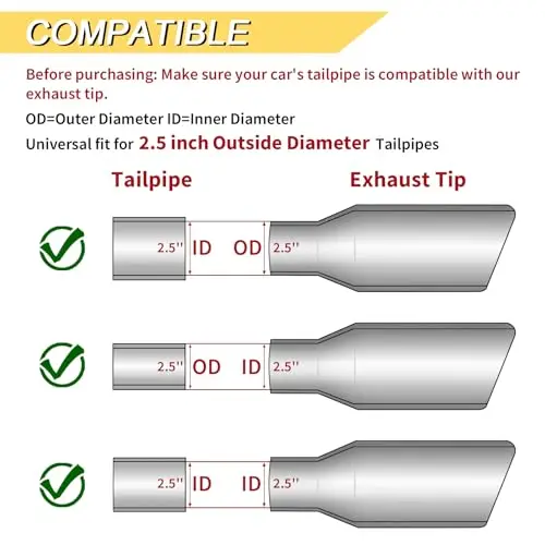 Stainless Steel 2.5 Inch Inlet 4 Inch Outlet 17 Inch Weld-On Exhaust Tail Tip With Rolled Edge Slant Cut Polished Finish 2
Stainless Steel 2.5 Inch Inlet 4 Inch Outlet 17 Inch Weld-On Exhaust Tail Tip With Rolled Edge Slant Cut Polished Finish 2