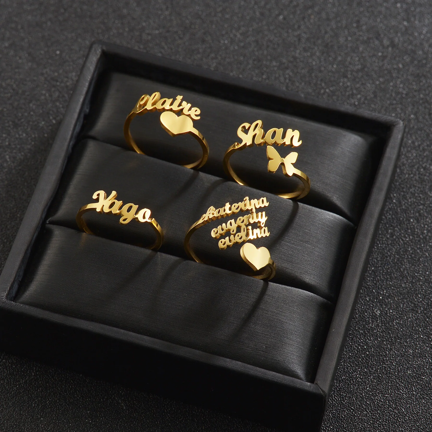 Acheerup Personalized Name Ring for Women Men Stainless Steel Custom Frosted Crown Letters Adjustable Couple Rings Jewelry Gift
Acheerup Personalized Name Ring for Women Men Stainless Steel Custom Frosted Crown Letters Adjustable Couple Rings Jewelry Gift