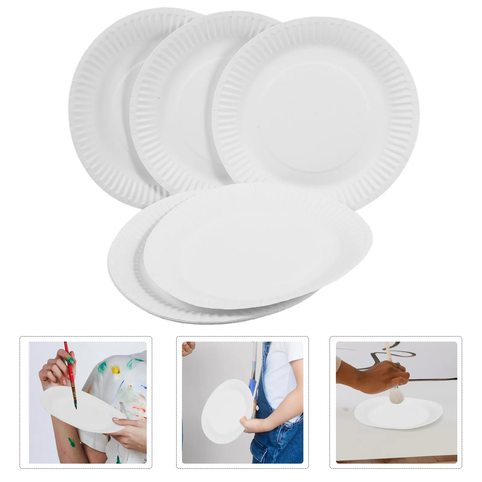 10Pcs Multi-Purpose Paintable Paper Plates Thick Design Non-Permeable DIY Art Plates for Drawing Painting Education Craft
10Pcs Multi-Purpose Paintable Paper Plates Thick Design Non-Permeable DIY Art Plates for Drawing Painting Education Craft