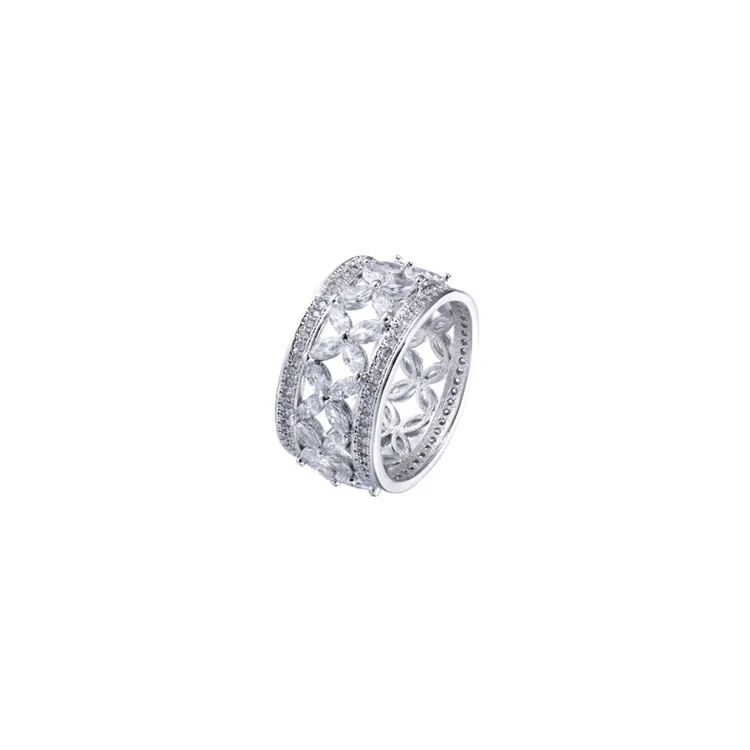Luxury Designer Sparkling Zircon Decorative Elegant Real 925 Sterling Silver Floral Ring for Women
Luxury Designer Sparkling Zircon Decorative Elegant Real 925 Sterling Silver Floral Ring for Women