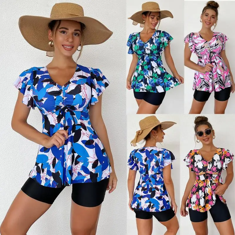 Bathing Suit Women European And American Women's Split Swimsuit Printed Belly Boxers Tankini Swimsuit
Bathing Suit Women European And American Women's Split Swimsuit Printed Belly Boxers Tankini Swimsuit