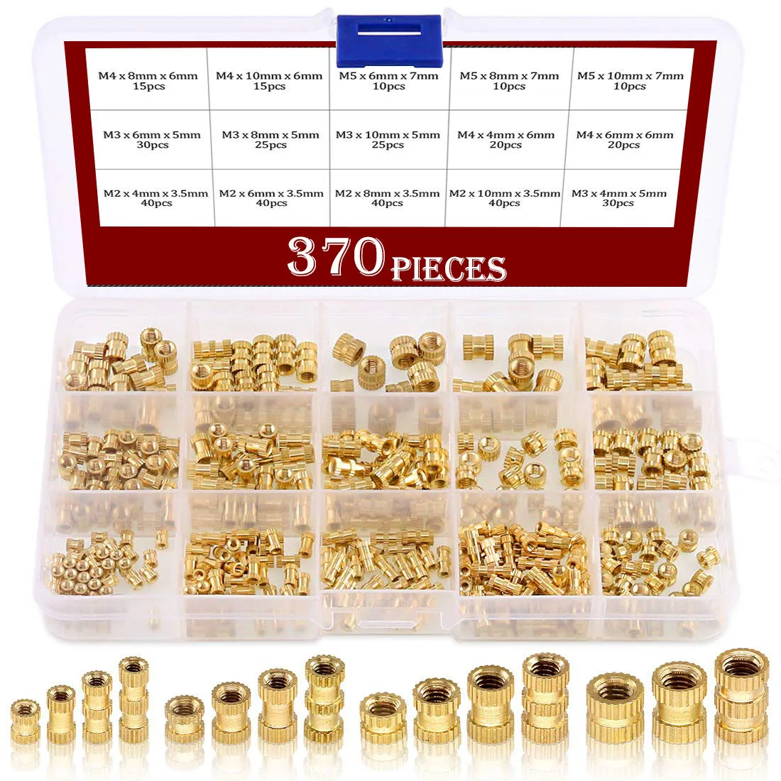 250/370/420/500pcs Gongwang Shaped Embedded Rolled Copper Nut Set with Hot-melt Injection Molded Copper Nuts
250/370/420/500pcs Gongwang Shaped Embedded Rolled Copper Nut Set with Hot-melt Injection Molded Copper Nuts
